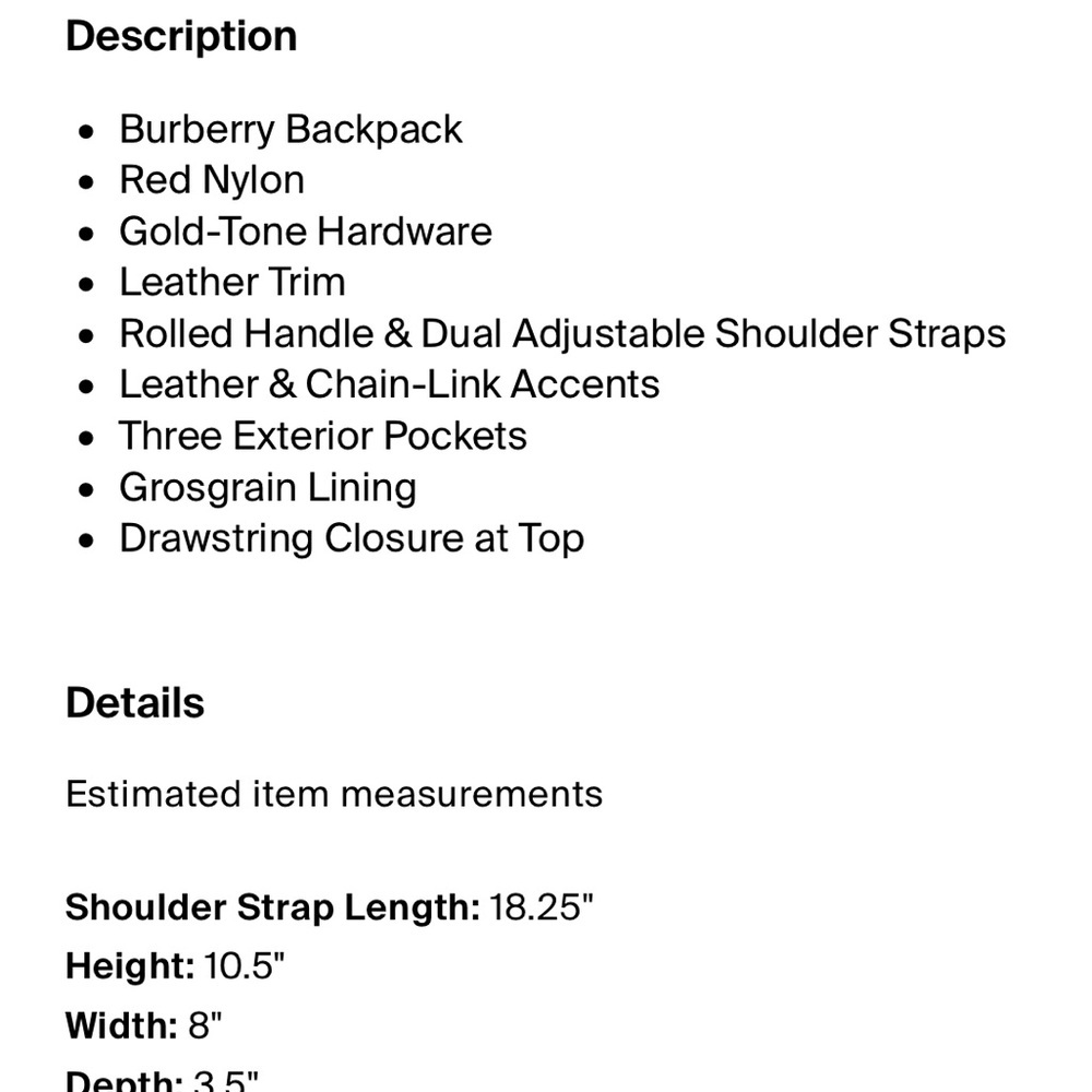 Burberry Red Rucksack/Backpack - Picture 13 of 14